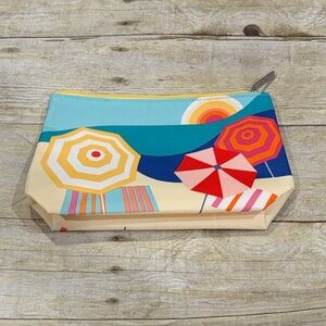 Clinique makeup bag beach vacation colorful